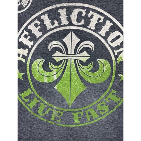 Affliction Y2K Live Fast MMA UFC Sport Grey Fade Shirt Wrestling Hype Streetwear - Picture 4 of 16